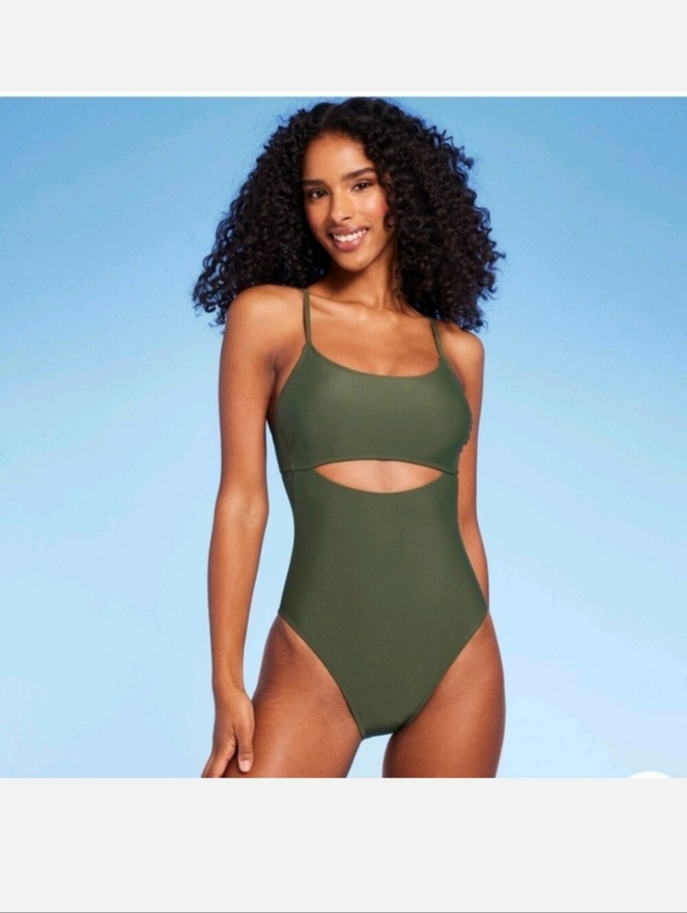 Women's Keyhole One Piece  Shade & Shore™Women's Green Cutout Swimsuit  Medium
